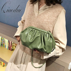 Qiaoduo Women Dumplings Shoulder Bag Retro Cloud Female Crossbody Shoulder Bag