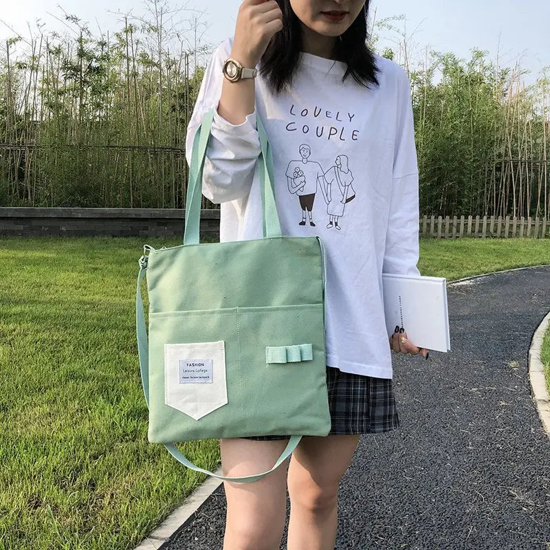 Canvas Shoulder Bags Casual Large Size Travel Bags Women Messenger Bag