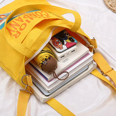Canvas Shoulder Bags Women Large-capacity Handbag Multifunctional Crossbody Bag