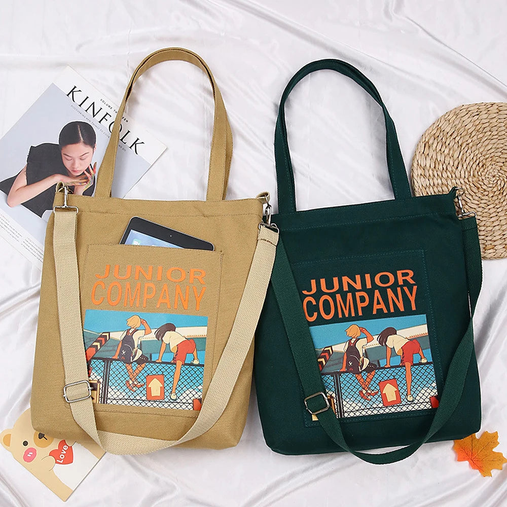 Canvas Shoulder Bags Women Large-capacity Handbag Multifunctional Crossbody Bag