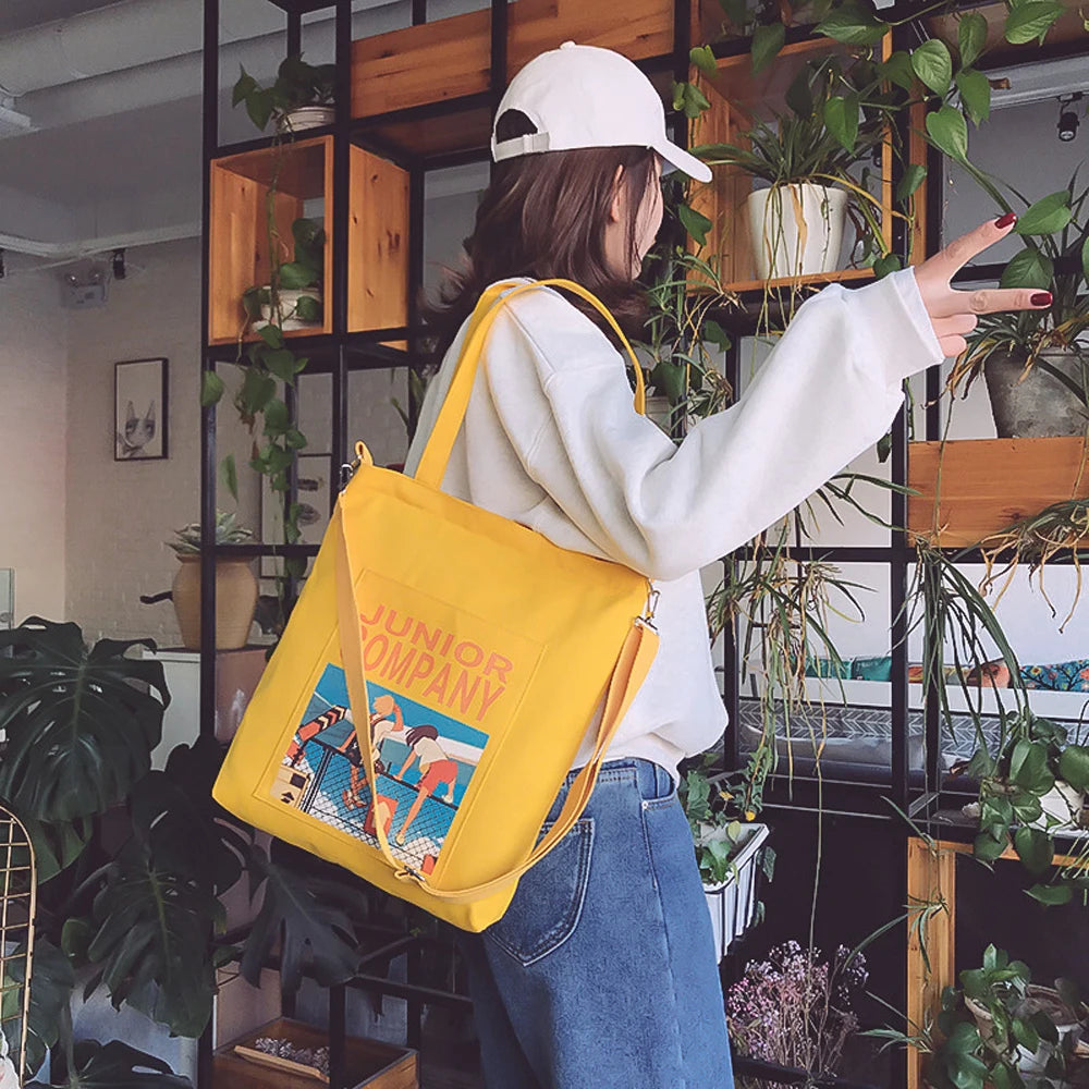 Canvas Shoulder Bags Women Large-capacity Handbag Multifunctional Crossbody Bag