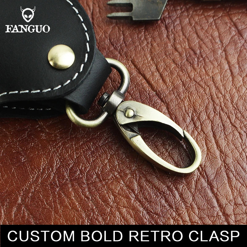 Leather Key Wallet Keychain Organizer for Men Women