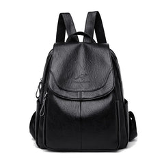 Sheepskin Leather Backpacks for Girls Daypack Vintage Backpack School Bags