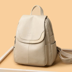 Sheepskin Leather Backpacks for Girls Daypack Vintage Backpack School Bags