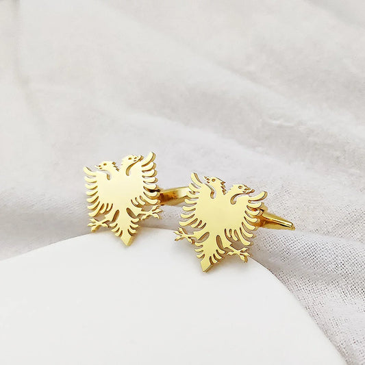 Albanian Flag Eagle Cufflinks - Personalised Men's Suit Accessories