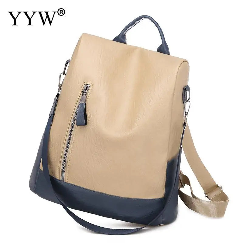 Anti-theft Leather Backpack for School and Travel