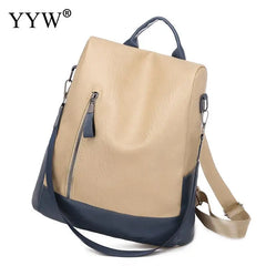 Anti-theft Leather Backpack for School and Travel
