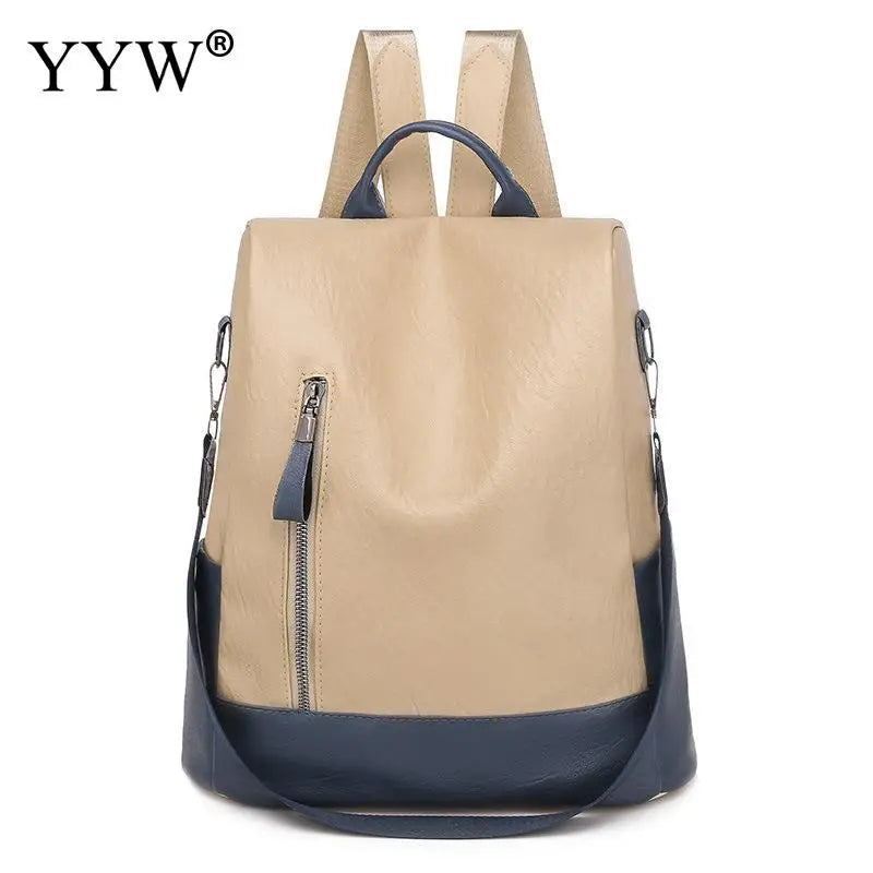 Anti-theft Leather Backpack for School and Travel