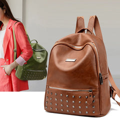 Rivet Shoulder School Bags Waterproof Casual Rucksack Travel Pack