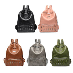 Rivet Shoulder School Bags Waterproof Casual Rucksack Travel Pack