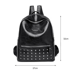 Rivet Shoulder School Bags Waterproof Casual Rucksack Travel Pack