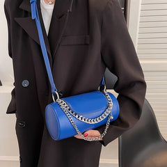 Leather Messenger Crossbody Bag Chains Shoulder Bags