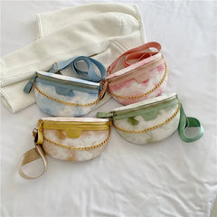 Women's Leather Chain Waist Bag Wide Strap Shoulder Crossbody Chest Bag