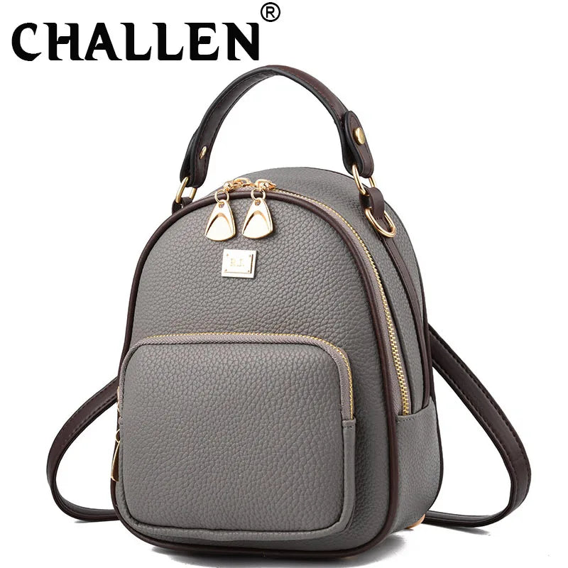 Leather Vintage Shoulder Mini Backpack for Women Girls