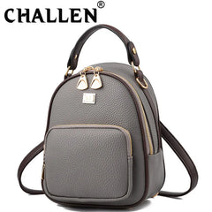 Leather Vintage Shoulder Mini Backpack for Women Girls