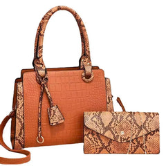 Retro Snake Pattern Mother Bag PU Diagonal Handbag