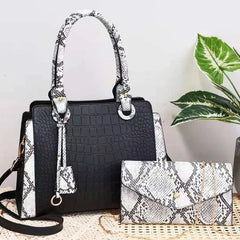 Retro Snake Pattern Mother Bag PU Diagonal Handbag