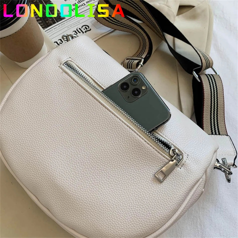 Women's Soft Leather Saddle Bag Crossbody Shoulder Handbag