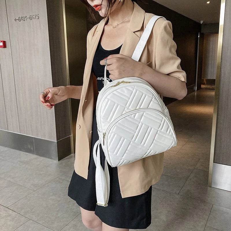 Women's PU Leather Backpack School Bags for Girls