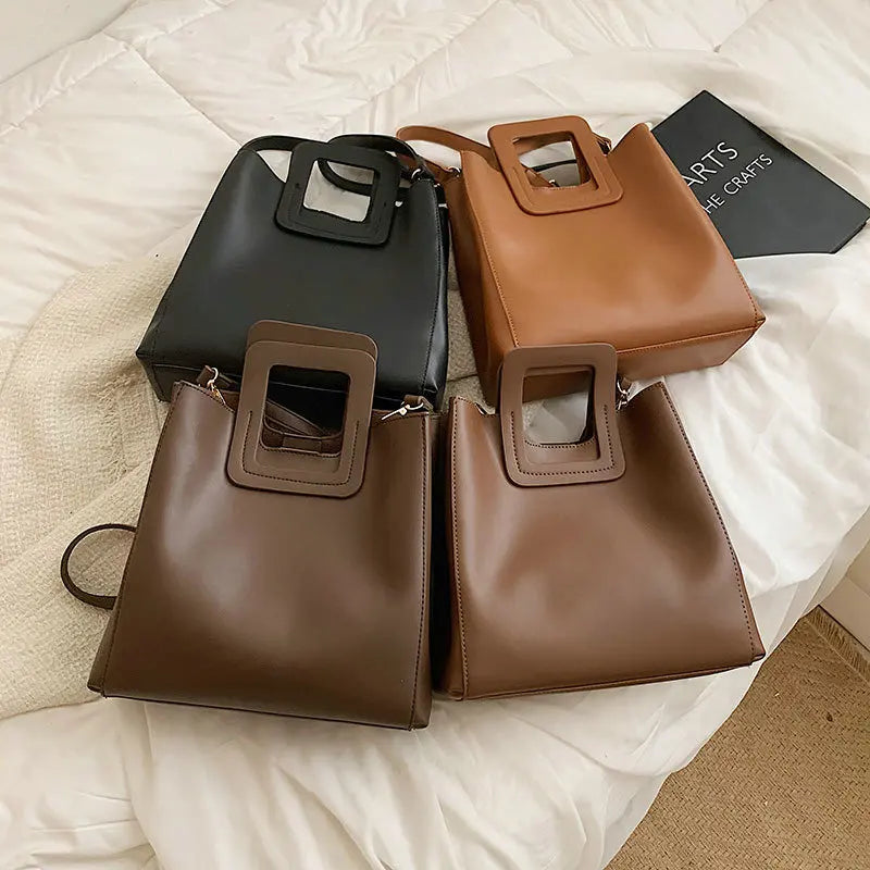 Large Capacity Leather Tote Bags Set