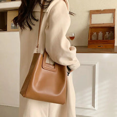 Large Capacity Leather Tote Bags Set