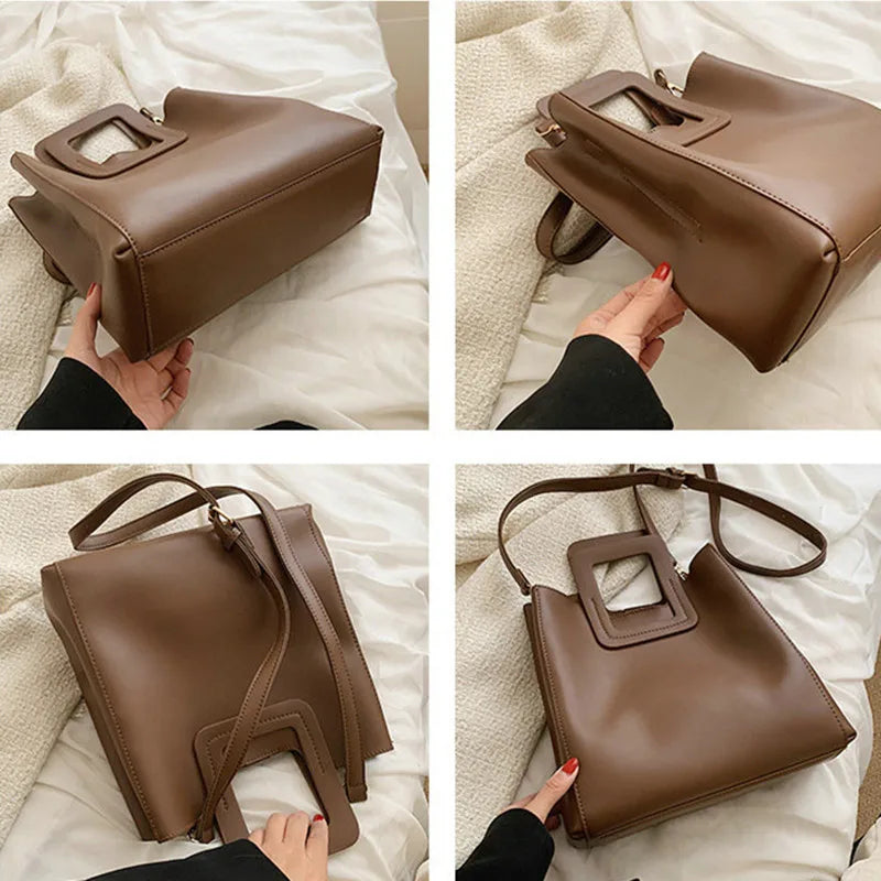 Large Capacity Leather Tote Bags Set