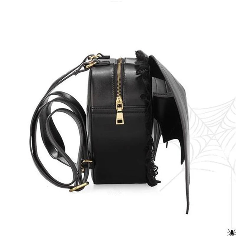 Heart-shaped Bat Backpack Shoulder Bag Punk School Bag For Teenager