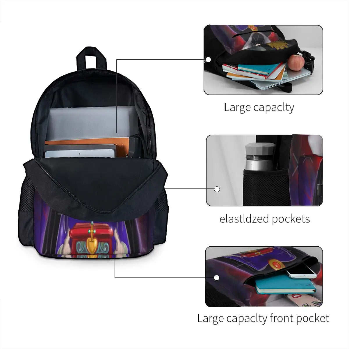 Queen Of Evil Backpacks Men's and Women's Bag with Zip and Pockets