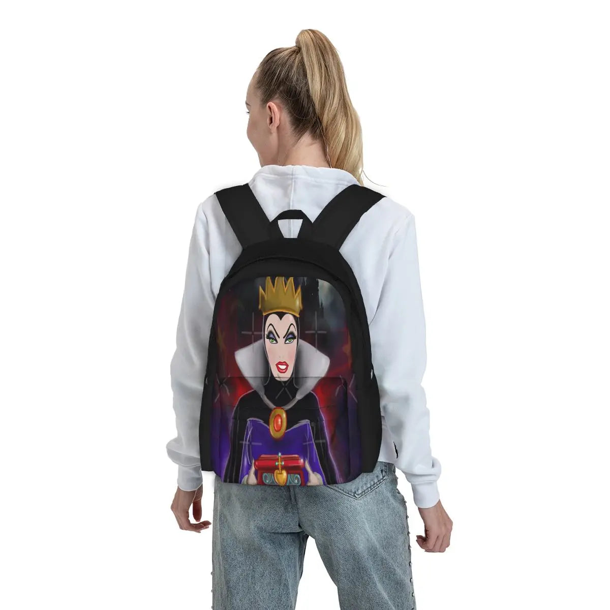 Queen Of Evil Backpacks Men's and Women's Bag with Zip and Pockets