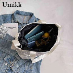 Quilted Cotton-Padded Crossbody Bag Waterproof Winter