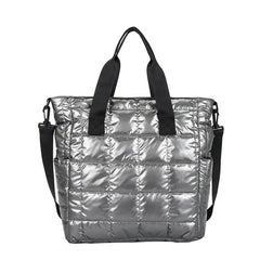 Quilted Crossbody Bag Solid Padded Satchel Retro Square Shoulder Bag