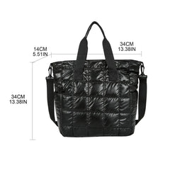 Quilted Crossbody Bag Solid Padded Satchel Retro Square Shoulder Bag