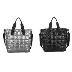Quilted Crossbody Bag Solid Padded Satchel Retro Square Shoulder Bag