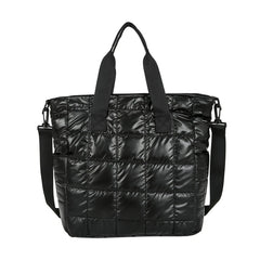 Quilted Crossbody Bag Solid Padded Satchel Retro Square Shoulder Bag