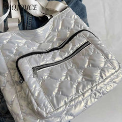 Quilted Crossbody Bag Nylon Winter Top-handle Waterproof Casual Warm