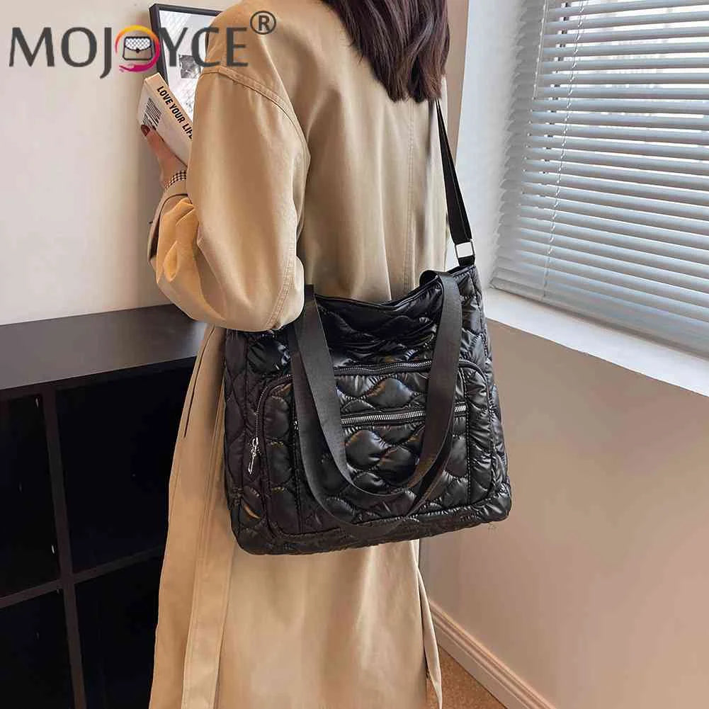 Quilted Crossbody Bag Nylon Winter Women Handbags Waterproof