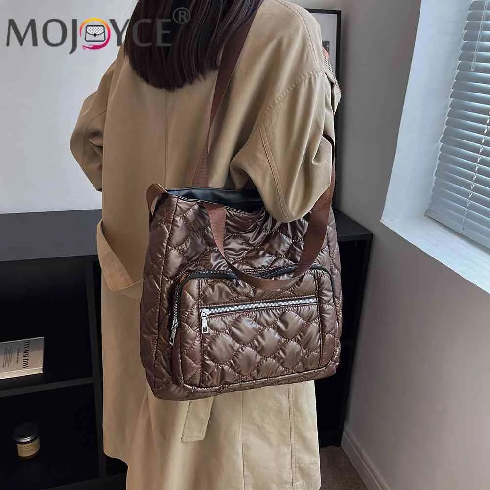 Quilted Crossbody Bag Nylon Winter Women Handbags Waterproof