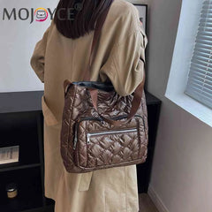 Quilted Crossbody Bag Nylon Winter Women Handbags Waterproof