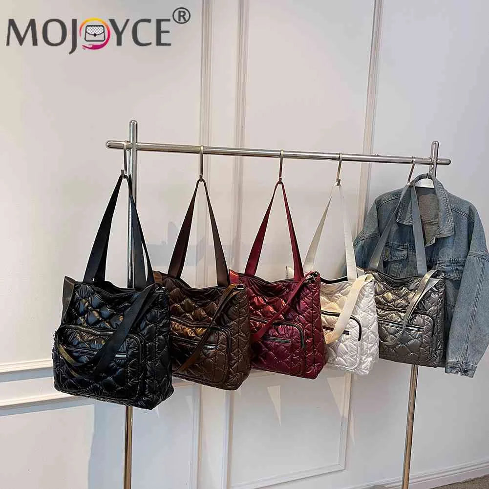 Quilted Crossbody Bag Nylon Winter Women Handbags Waterproof