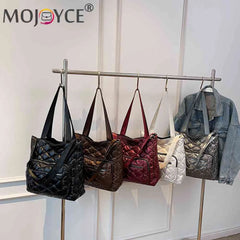 Quilted Crossbody Bag Nylon Winter Women Handbags Waterproof