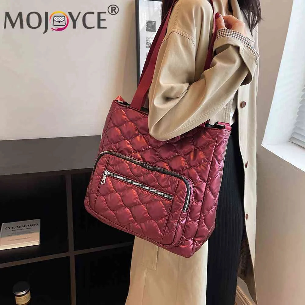 Quilted Crossbody Bag Nylon Winter Women Handbags Waterproof
