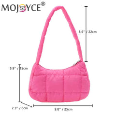 Quilted Shoulder Bag Check Handbag Soft Warm for Travel