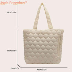 Quilted Shoulder Bag Large Capacity Portable for Weekend Vacation