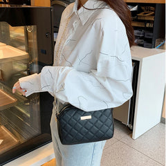 Quilted Small Phone Crossbody Bag Women PU Leather Shoulder Messenger Handbag