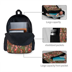 Orange Floral Backpacks Men Women School Bag Boys