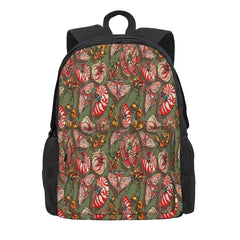Orange Floral Backpacks Men Women School Bag Boys
