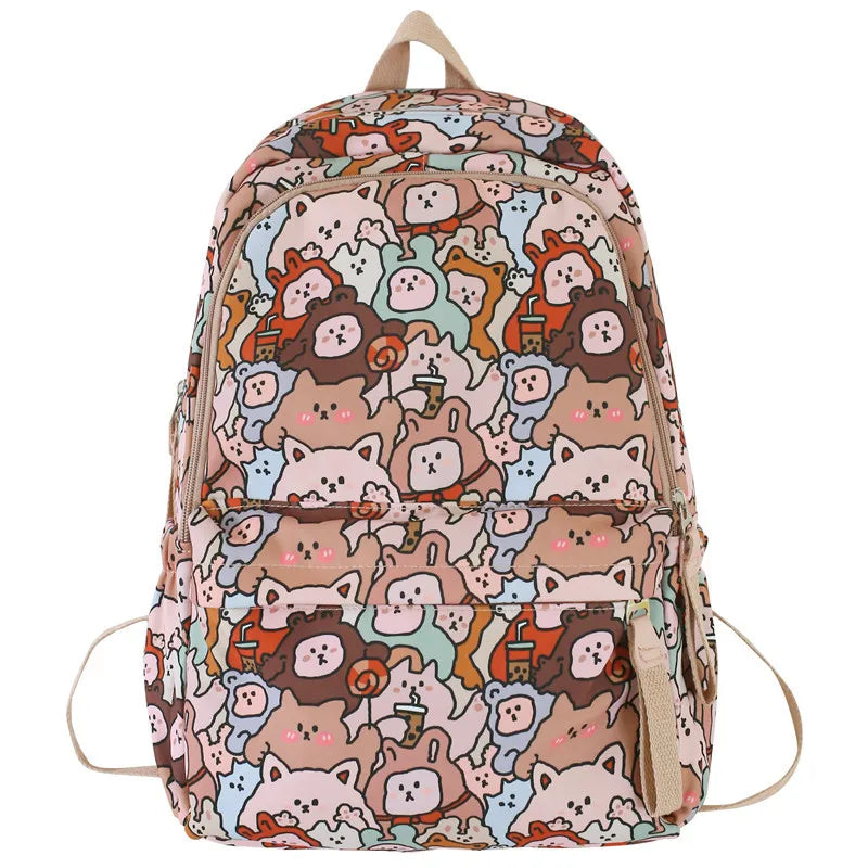 Graffiti Girls Backpack Large Capacity Schoolbag