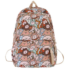 Graffiti Girls Backpack Large Capacity Schoolbag
