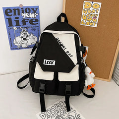 College Students Backpack Contrast Schoolbag For Boys