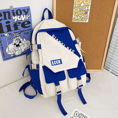 College Students Backpack Contrast Schoolbag For Boys